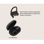 Wholesale Bluetooth 5.0 True TWS Wireless Sports Secure Ear Hook Style Headset Earbuds with Portable Charger (Black)